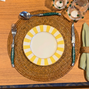 Jogo 6 Pratos Sobremesa Cerâmica Stripe Amarelo 21cm Alleanza