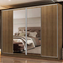 Guarda-Roupa Casal Madesa Apolo 4 Portas de Correr com Espelho Rustic