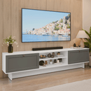 Rack para TV até 80 Polegadas 218 cm 2 Portas Branco/Cinza Vik Madesa