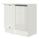 Balcão de Canto Madesa Smart 100% MDF com Tampo 1 Porta Branco Brilho