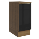 Balcão de Cozinha 35 cm 1 Porta Rustic/Preto Lux Madesa