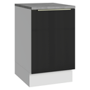 Balcão de Cozinha 50 cm 1 Porta Branco/Preto Lux Madesa