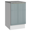 Balcão de Cozinha 50 cm 1 Porta Branco/Cinza Lux Madesa