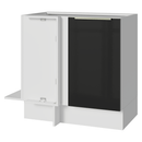Balcão de Canto 1 Porta (Sem Tampo) Branco/Preto Lux Madesa