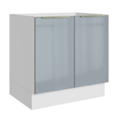 Balcão de Cozinha 80 cm 2 Portas (Sem Tampo) Branco/Cinza Lux Madesa