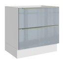 Balcão de Cozinha 80 cm 2 Gavetas (Sem Tampo) Branco/Cinza Lux Madesa