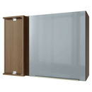 Armário Aéreo de Canto 1 Porta Rustic/Cinza Lux Madesa