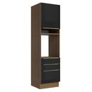 Torre Quente 60 cm 1 Porta e 3 Gavetas Rustic/Preto Lux Madesa