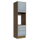 Torre Quente 60 cm 1 Porta e 3 Gavetas Rustic/Cinza Lux Madesa