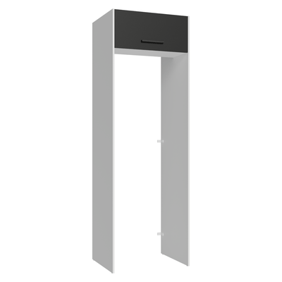 Porta-Geladeira 73 cm 1 Porta Basculante Branco/Preto Agata Madesa