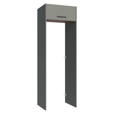 Porta-Geladeira 73 cm 1 Porta Basculante Cinza/Rustic/Cinza Agata Madesa