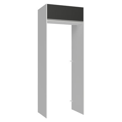 Porta-Geladeira 83 cm 1 Porta Basculante Branco/Preto Glamy Madesa