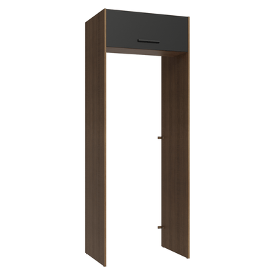Porta-Geladeira 83 cm 1 Porta Basculante Rustic/Preto Agata Madesa