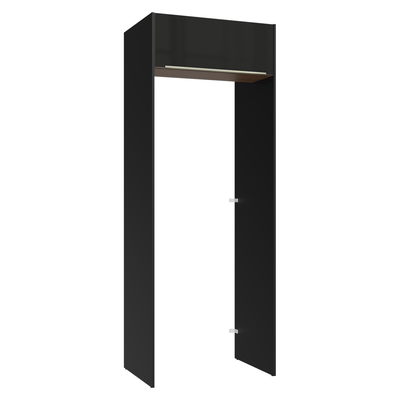 Porta-Geladeira 83 cm 1 Porta Basculante Preto/Rustic/Preto Lux Madesa