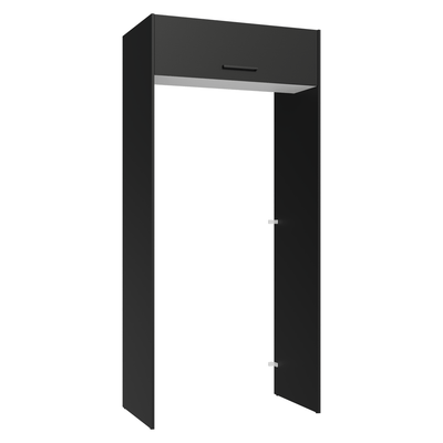 Porta-Geladeira 103 cm 1 Porta Basculante Preto/Branco/Preto Agata Madesa