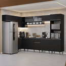 Armário de Cozinha Completa de Canto 465 cm Preto Nice Madesa 05