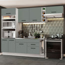 Armário de Cozinha Completa 290cm Branco/Cinza Agata Madesa 02
