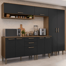 Armário de Cozinha Completa 245 cm Rustic/Preto Lille Madesa 01