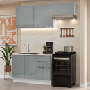 Armário de Cozinha Compacta 180 cm Branco/Cinza Lux Madesa 02