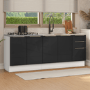 Armário de Cozinha Compacta 200 cm Branco/Preto Lux Madesa 05