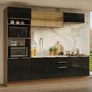 Armário de Cozinha Completa 270 cm Rustic/Preto Lux Madesa 05