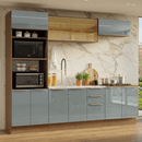 Armário de Cozinha Completa 270 cm Rustic/Cinza Lux Madesa 05