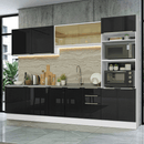 Armário de Cozinha Completa 310 x 60 cm Branco/Preto Lux Madesa 04
