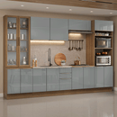 Armário de Cozinha Completa 340 cm Rustic/Cinza Lux Madesa 03