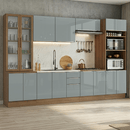 Armário de Cozinha Completa 340 x 60 cm Rustic/Cinza Lux Madesa 04
