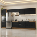 Armário de Cozinha Completa 400 cm Rustic/Preto Lux Madesa 05