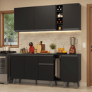 Armário de Cozinha Compacta 180 cm Preto Nice Madesa 01