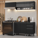 Armário de Cozinha Compacta 200 cm Preto Nice Madesa 14