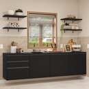 Armário de Cozinha Completa 240 cm Suspenso Preto Nice Madesa 10