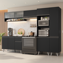 Armário de Cozinha Completa 300 cm Preto Nice Madesa 08