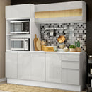 Armário de Cozinha Compacta 100% MDF 190 cm Frentes Branco Brilho Smart Madesa XP