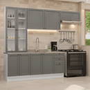Armário de Cozinha Completa 270 cm Branco/Cinza Vik Madesa 05