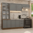 Armário de Cozinha Completa 270 cm Rustic/Cinza Vik Madesa 05