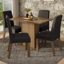 Conjunto Sala de Jantar Tampo de Vidro 4 Cadeiras Rustic/Oxford Jasmin Madesa