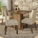 Conjunto Sala de Jantar Tampo de Vidro 4 Cadeiras Rustic/Imperial Jasmin Madesa