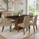 Conjunto Sala de Jantar Tampo de Madeira 6 Cadeiras Rustic/Preto/Imperial Grasse Madesa
