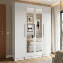 Guarda-Roupa Modulado com Espelhos 160 cm 4 Portas Branco Neo Madesa