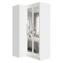 Guarda-Roupa Modulado de Canto 3 Portas com Espelhos Branco Neo Madesa