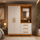 Guarda Roupa Solteiro 2 Portas 3 Gavetas Flex NT6020 Nótável Móveis