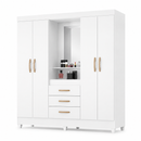 Guarda-Roupa Solteiro 4 Portas com Espelho 3 Gavetas Capri Moval