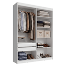 Guarda-Roupa Closet 2 Gavetas 121 cm Branco Venus Madesa