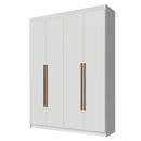 Guarda-Roupa Solteiro 4 Portas Batentes Branco/Branco/Rustic Venus Madesa
