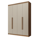 Guarda-Roupa Solteiro 4 Portas Batentes Rustic/Crema/Rustic Venus Madesa