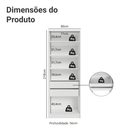 Guarda-Roupa Modulado 2 Portas com Espelho 2 Gavetas 4 Prateleiras Branco Neo Madesa