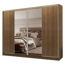 Guarda-Roupa Casal Madesa Apolo 4 Portas de Correr com Espelho Rustic