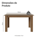 Mesa de Jantar Retangular Tampo de Madeira Rustic/Crema 5231 Madesa